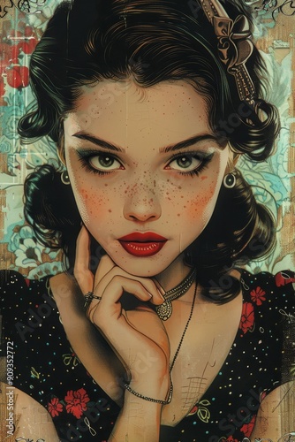 Portrait of a Woman with Freckles