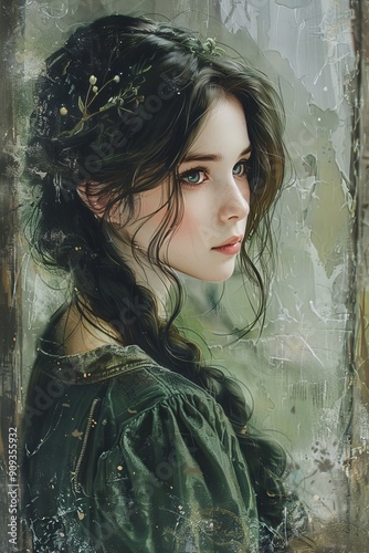 Portrait of a Woman with a Flower Crown