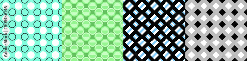Seamless geometric threetone pattern set