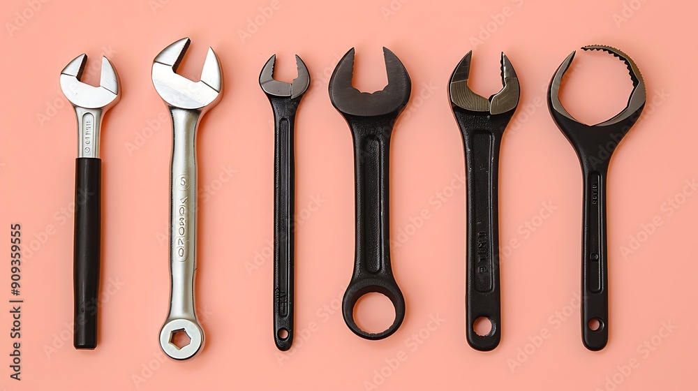 Work tool on peach background Work tool on peach background