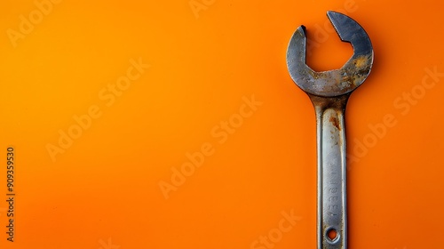 Work tool on orange background