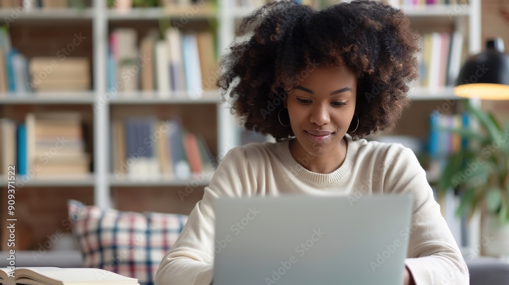 Cozy Study Session - Young woman immersed in modern academic lifestyle, surrounded by books, notes, and laptop in comfortable room. Cozy Study Session - Young woman immersed in modern academic lifestyle, surrounded by books, notes, and laptop in comfortable room.