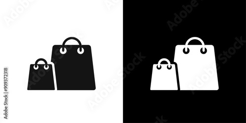 Bags Shopping icon flat line symbol set.