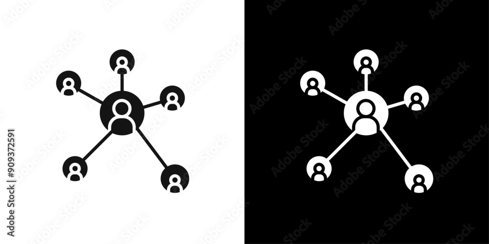 Chart network icon flat line symbol set. Chart network icon flat line symbol set.