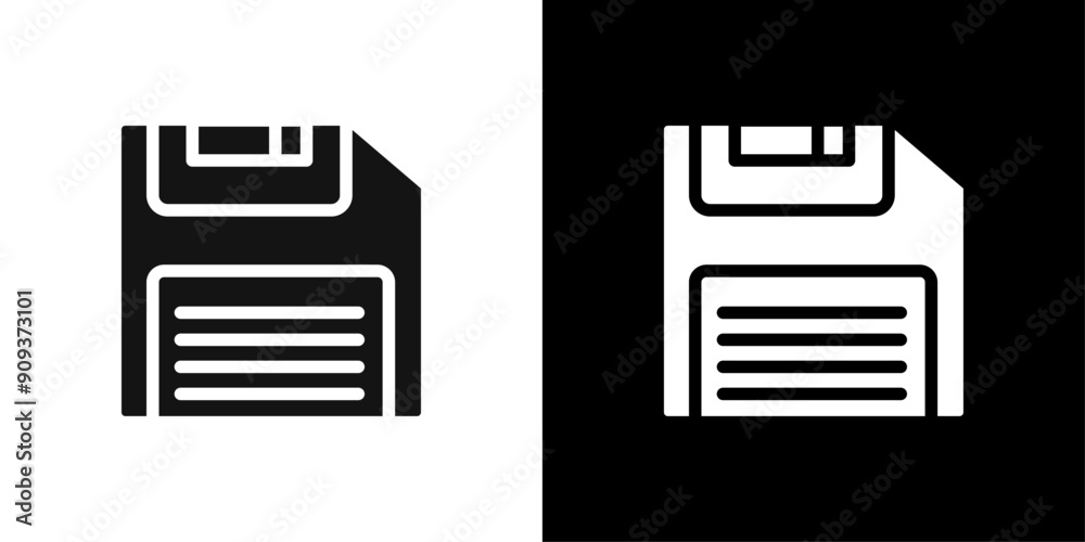 Fotografia Floppy disk icon flat line symbol set.