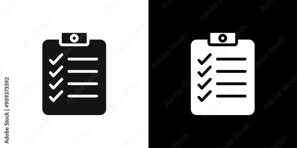 List check icon flat line symbol set. List check icon flat line symbol set.