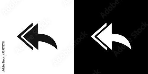 Reply all icon flat line symbol set.