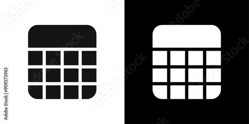 Table layout icon flat line symbol set.