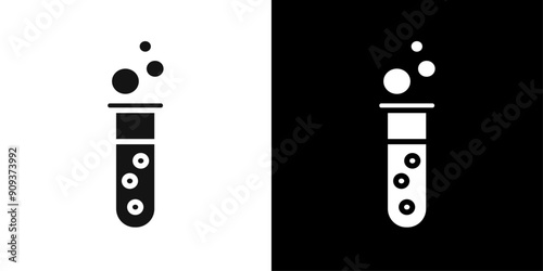 Test tube icon flat line symbol set.