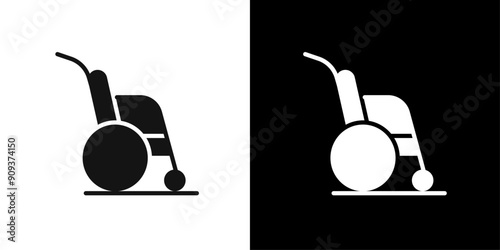 Wheelchair icon flat line symbol set.