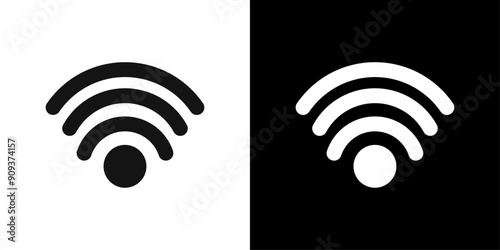 Wifi icon flat line symbol set.