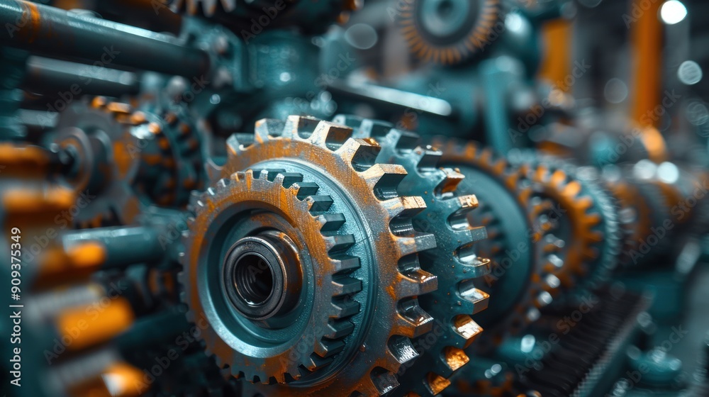 Close-Up of Interlocking Gears Close-Up of Interlocking Gears