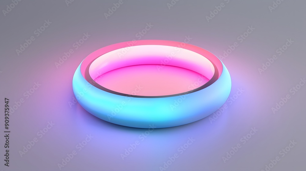 Transparent sphere with pastel gradient on a reflective surface Transparent sphere with pastel gradient on a reflective surface