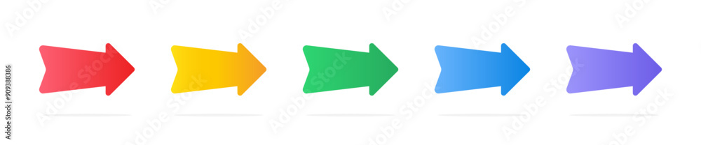 Arrow bright gradient vector set. Arrows motion button collection. Arrow bright gradient vector set. Arrows motion button collection.