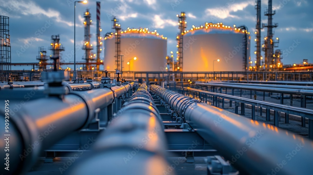 Industrial LNG Liquefied Natural Gas Close-up of LNG storage tank with cooling pipes, industrial energy infrastructure Industrial LNG Liquefied Natural Gas Close-up of LNG storage tank with cooling pipes, industrial energy infrastructure