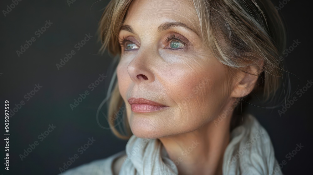 elegant mature woman soft focus on neck area smooth skin graceful aging beauty and confidence elegant mature woman soft focus on neck area smooth skin graceful aging beauty and confidence