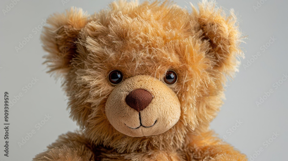 endearing plush teddy bear with soft brown fur and soulful eyes gentle lighting highlights texture and dimensionality white background emphasizes the bears comforting presence and cuddly appeal endearing plush teddy bear with soft brown fur and soulful eyes gentle lighting highlights texture and dimensionality white background emphasizes the bears comforting presence and cuddly appeal
