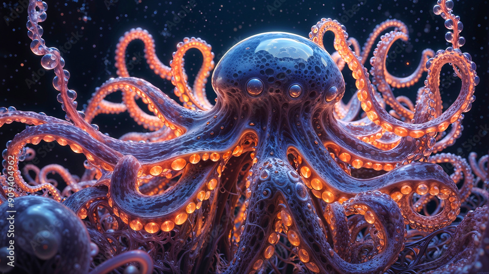 Octopus Underwater, Coconut octopus. A giant octopus in the sea Octopus Underwater, Coconut octopus. A giant octopus in the sea