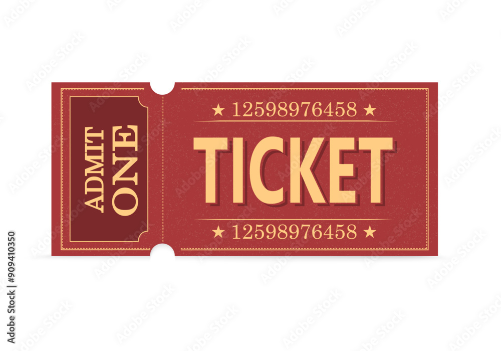 Retro style ticket. Vector illustration for websites, applications, cinemas, clubs, public events and creative design. Retro style ticket. Vector illustration for websites, applications, cinemas, clubs, public events and creative design.