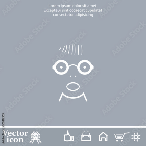 Vector dark color icon on a light background in a cage