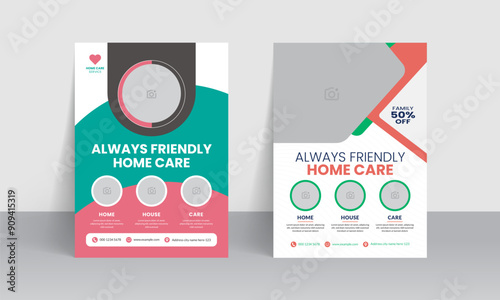 professional home care flyer design and creative layout template