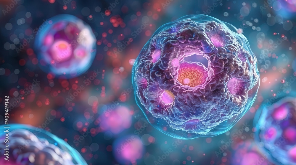 Nuclear envelope breakdown in prophase leading to metaphase, cell ...