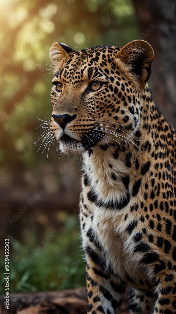 leopard on nature scene background with copy space backdrop portrait leopard on nature scene background with copy space backdrop portrait