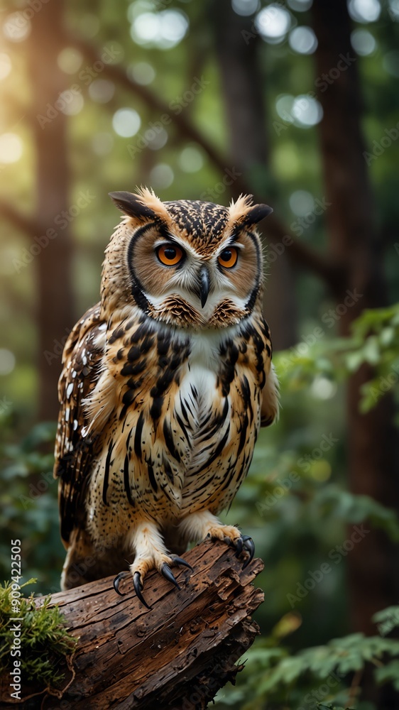 owl on nature scene background with copy space backdrop portrait owl on nature scene background with copy space backdrop portrait