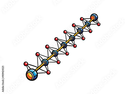 A stylized pathway or road made of interconnected spheres and lines, representing an AI neural pathway.