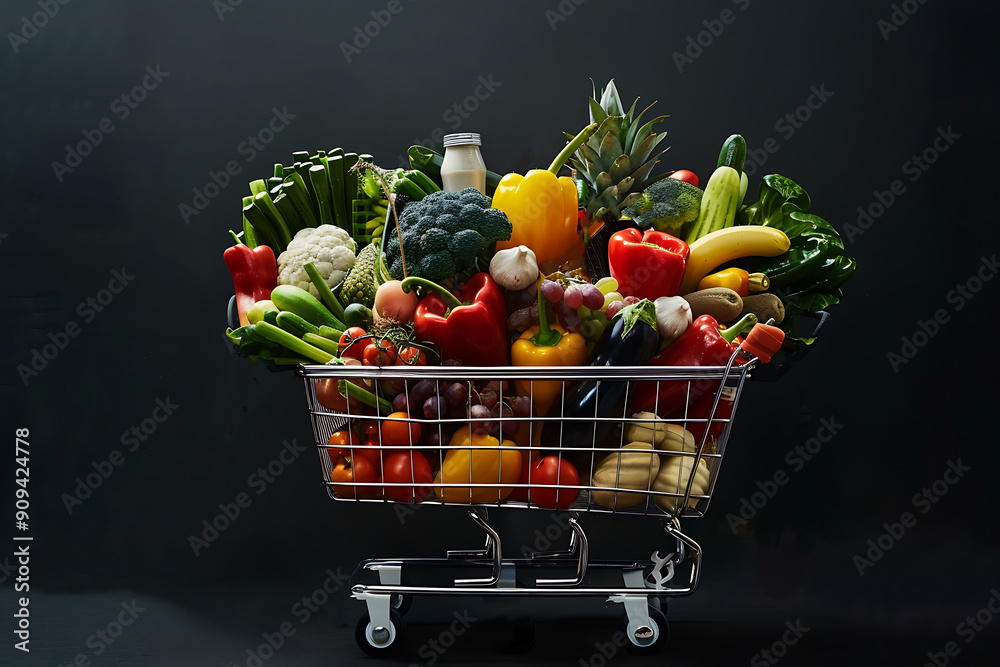 fruits in a grocery basket fruits in a grocery basket