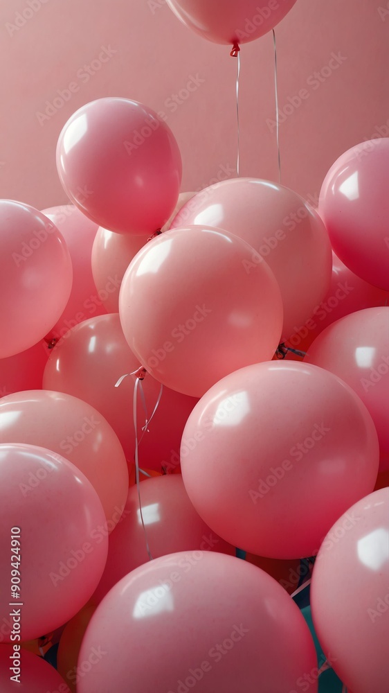 pink balloons on plain colorful pastel background abstract ad concept copy space pink balloons on plain colorful pastel background abstract ad concept copy space
