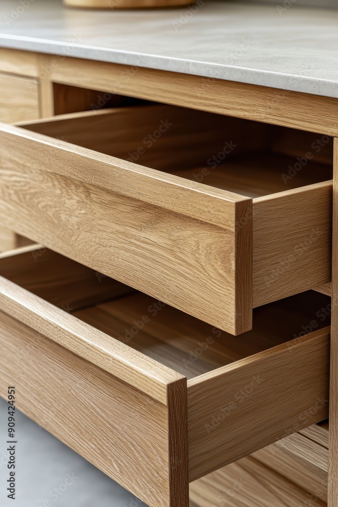 Wooden drawer fitting for interior design of buil Wooden drawer fitting for interior design of buil