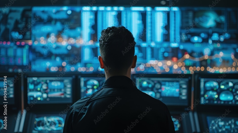 Cybersecurity Analyst Monitoring Network Cybersecurity Analyst Monitoring Network