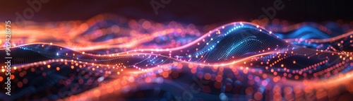 Dynamic probability amplitude, quantum wave graph, subatomic particles, quantum mechanics, uhd, copy space for text, photo