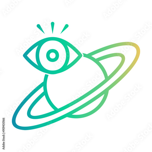observation  Line Gradient Icon