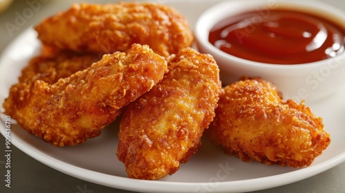 Fried chicken tenders with dipping sauce