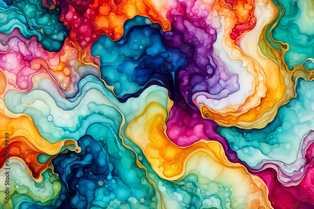 Colorful alcohol ink abstract background Ai Generated Colorful alcohol ink abstract background Ai Generated