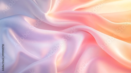 Soft pastel colored silk fabric texture, close-up. Elegant and serene concept