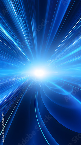 Digital blue glowing vortex lines waves abstract graphic poster background