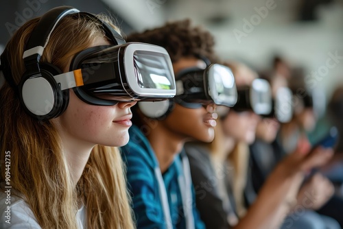 A modern technology, students use VR for learning in school