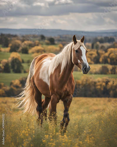 Cavalo malhado na fazenda
