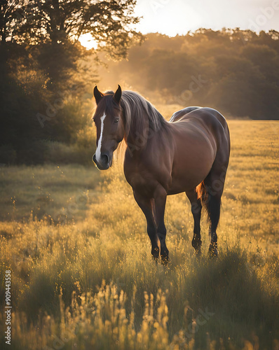 Cavalo realistico campo