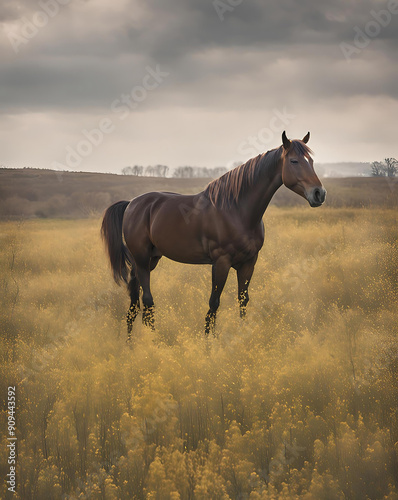 Cavalo no campo