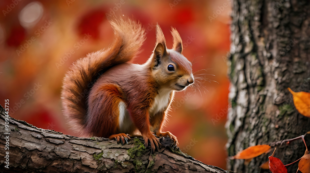 Red Squirrel in a Park Red Squirrel in a Park