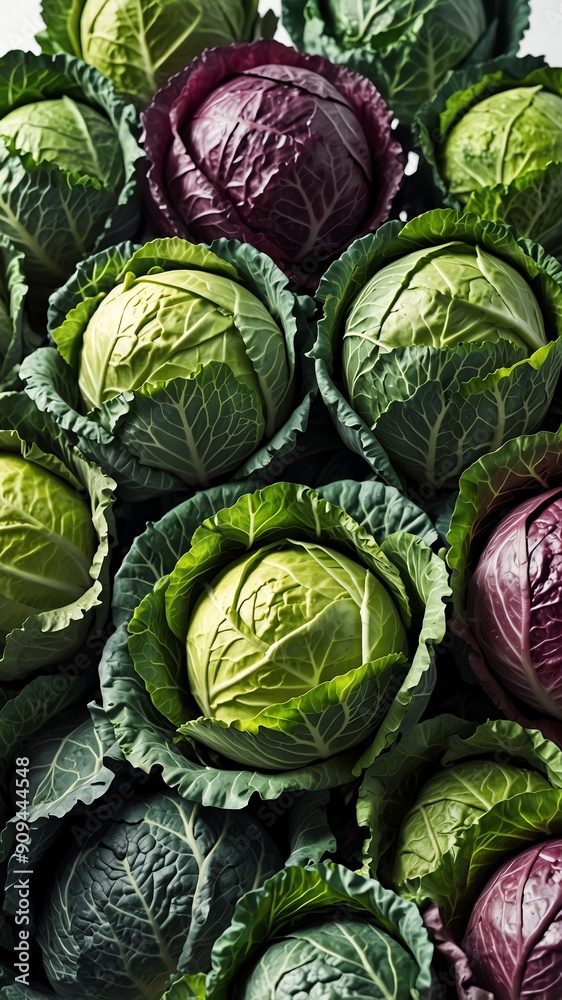 cabbages on plain white background abstract ad concept copy space cabbages on plain white background abstract ad concept copy space