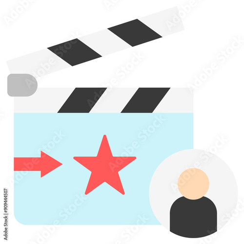 Casting Call multi color, related to movie and cinema theme. Use for modern concept, UI or UX kit, web and app development.