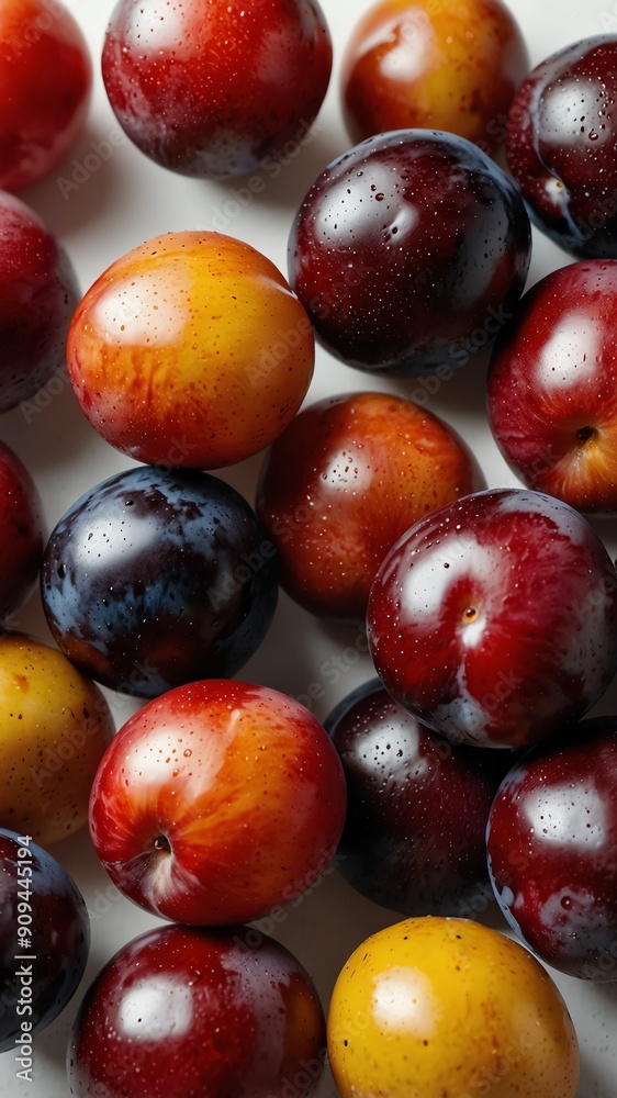 plums on plain white background abstract ad concept copy space plums on plain white background abstract ad concept copy space