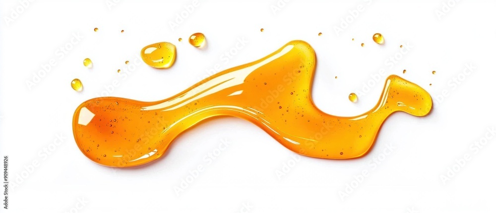 Honey Drops and Smears on White Background. Generative ai Honey Drops and Smears on White Background. Generative ai