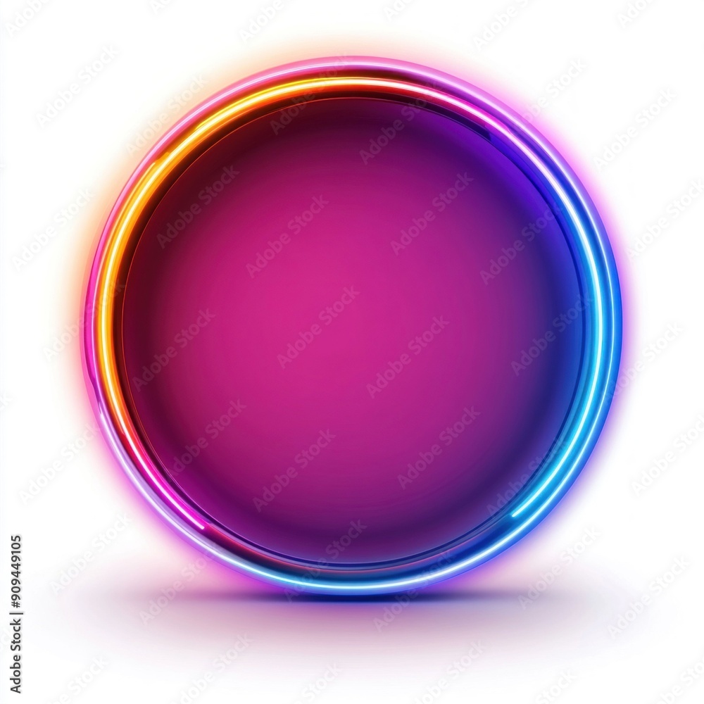 Neon Glowing Circles with Vibrant Colors. Generative ai. Neon Glowing Circles with Vibrant Colors. Generative ai.
