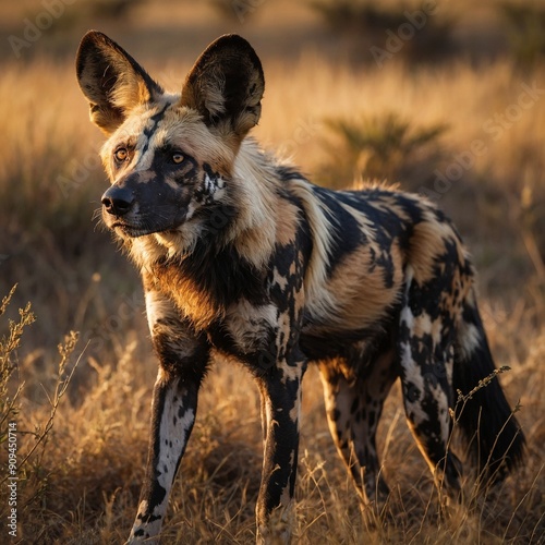 African wild dog close-up